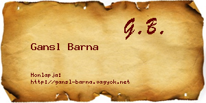 Gansl Barna névjegykártya